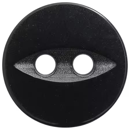 Basic Fish Eye Button Round 11mm Black 10pc
