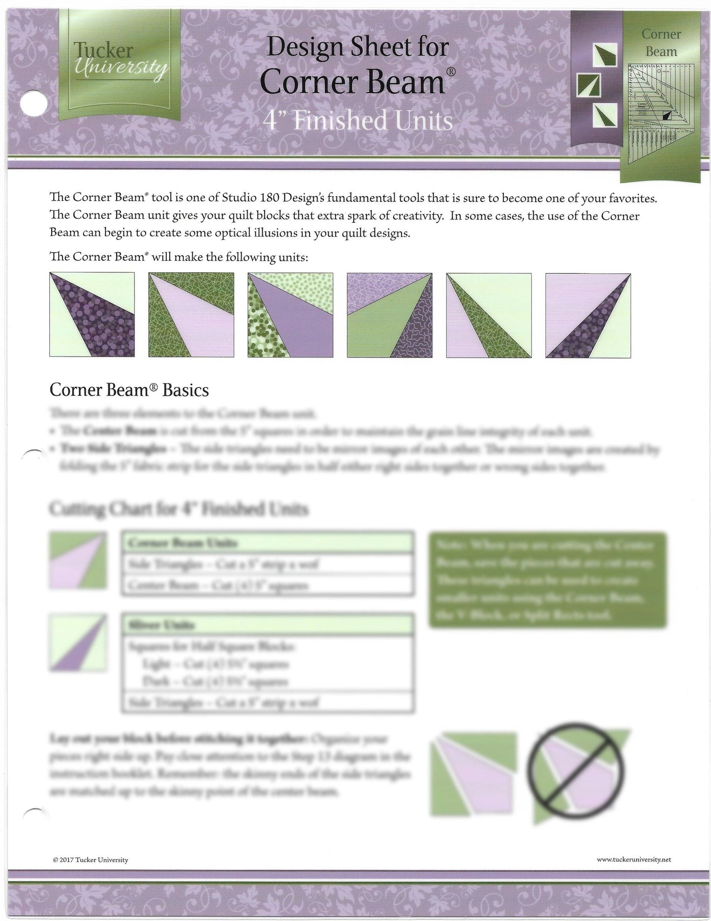 Tucker U Design Sheet - Corner Beam