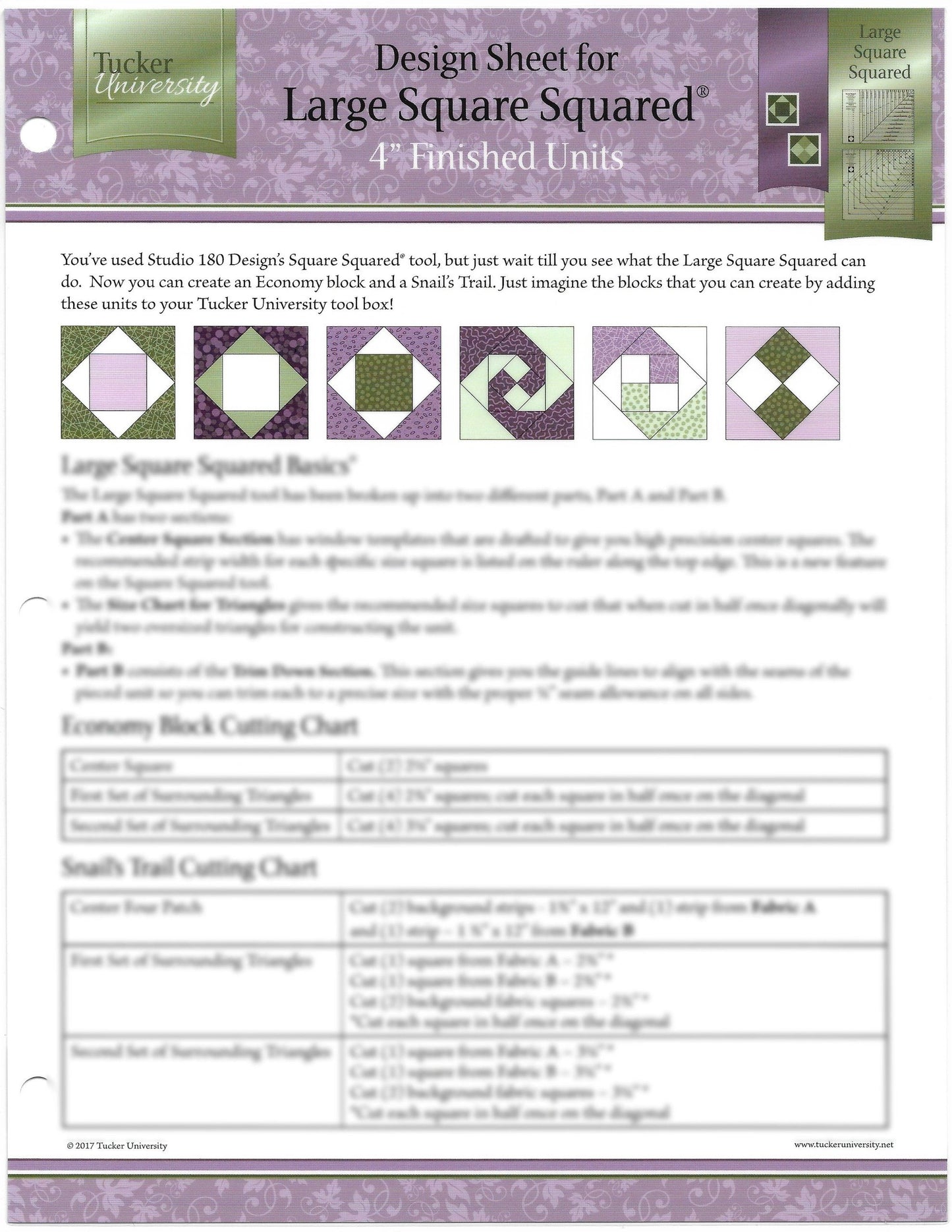 Tucker U Design Sheet - Large Square Squared