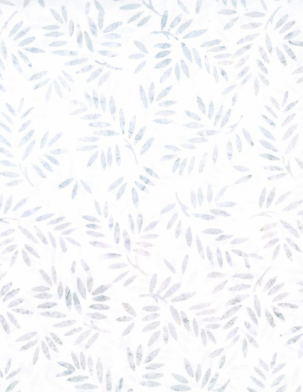 Desert Blossom Batik - Leaves - White