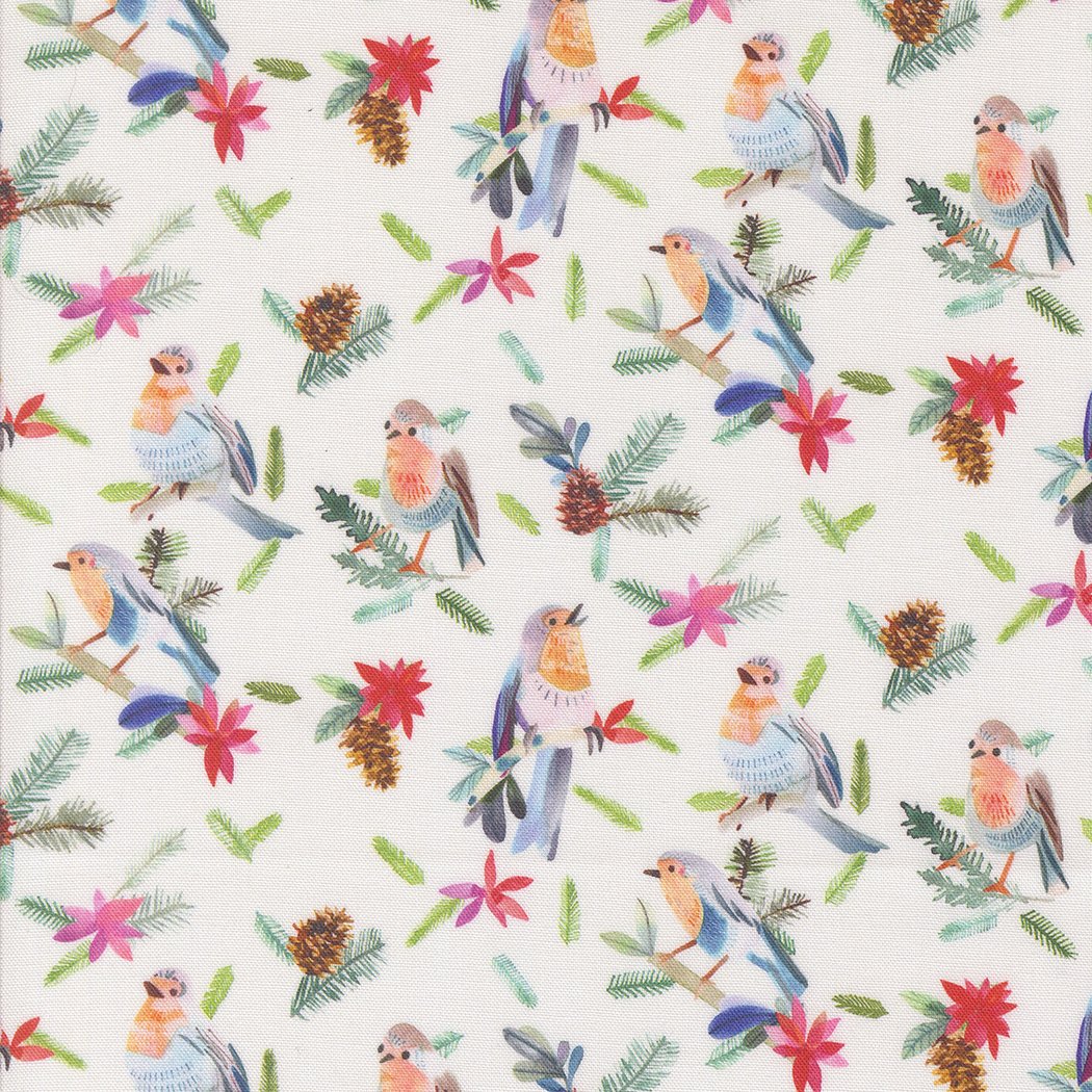 Love & Cheer - Robins with Pinecones - Snowflakes