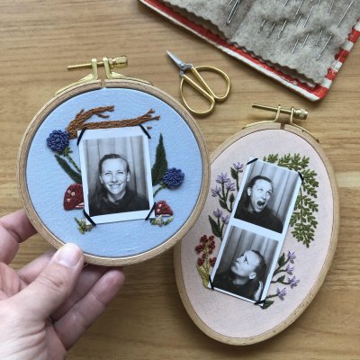 Hand-Embroidered Photo Frame