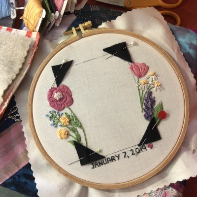 Hand-Embroidered Photo Frame