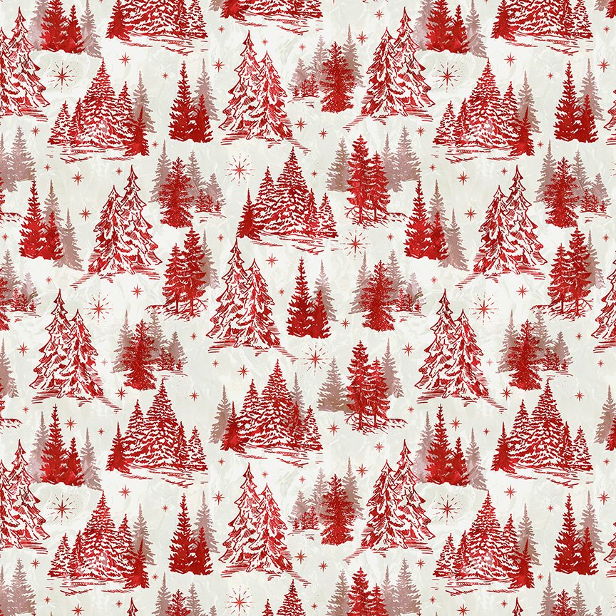 Jolly Christmas - Winter Forest - Ivory Red