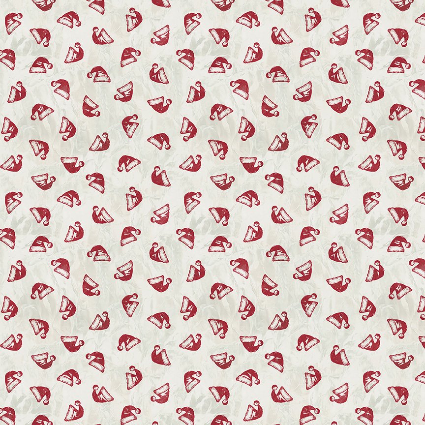 Jolly Christmas - Santa Hats - Ivory Red