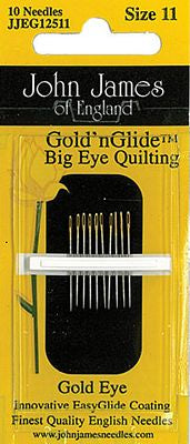 JJ Gold'N Glide Big Eye Quilting #11 10pc