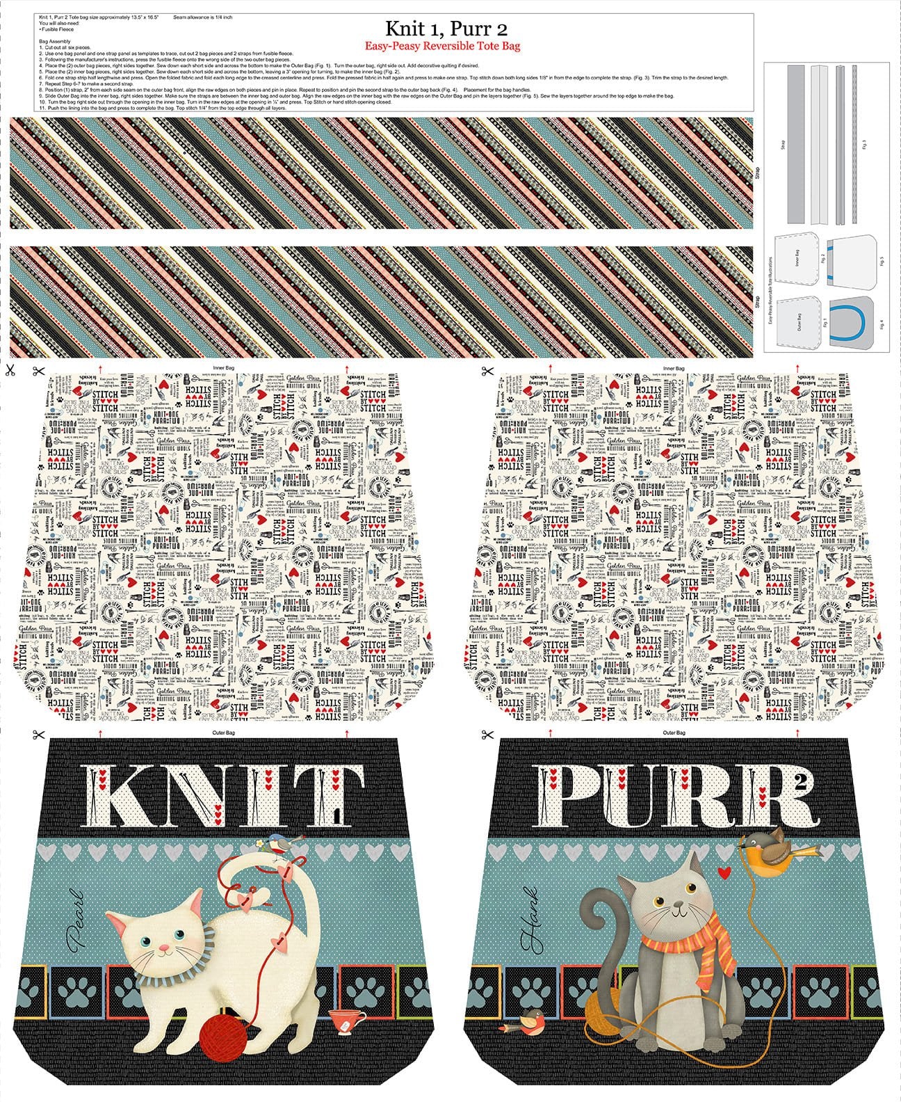 Knit1 Purr2 - Bag Panel