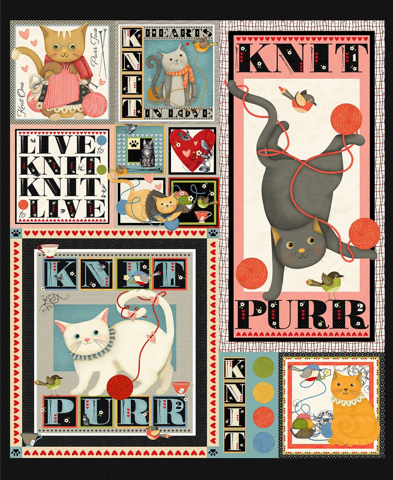 Knit1 Purr2 - Block Panel