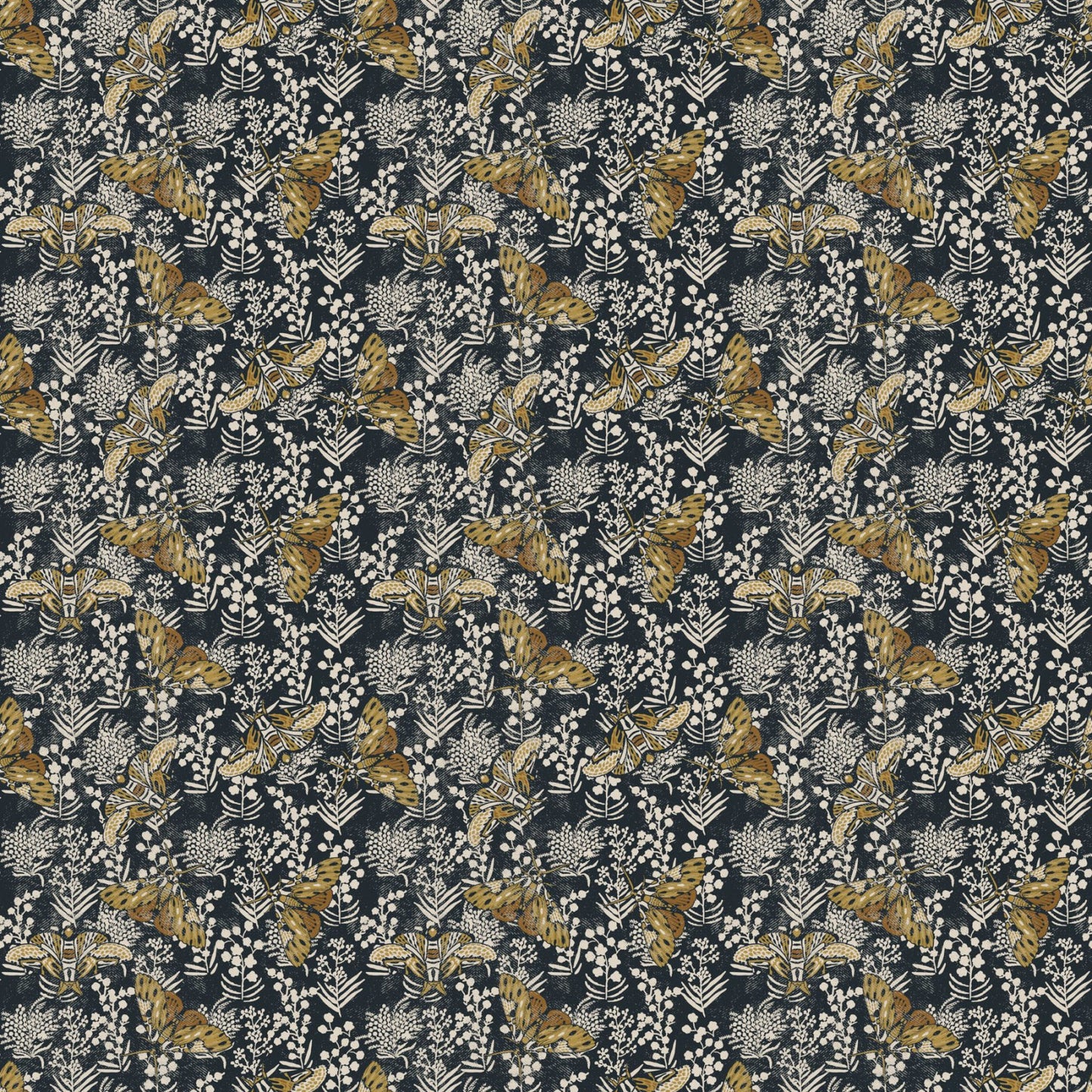 Wabi - Moths Rayon - Charcoal