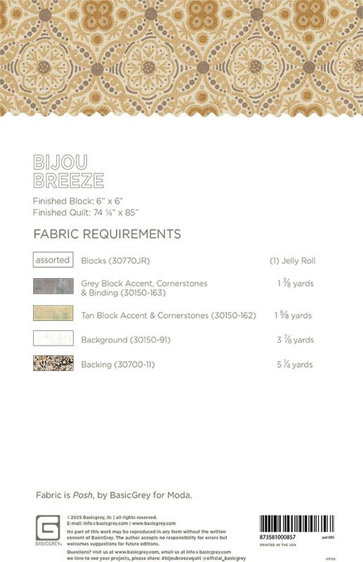 Posh - Bijou Breeze - Quilt Pattern