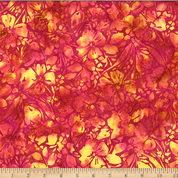 Bali Batik - Painted Floral - Pomegranate