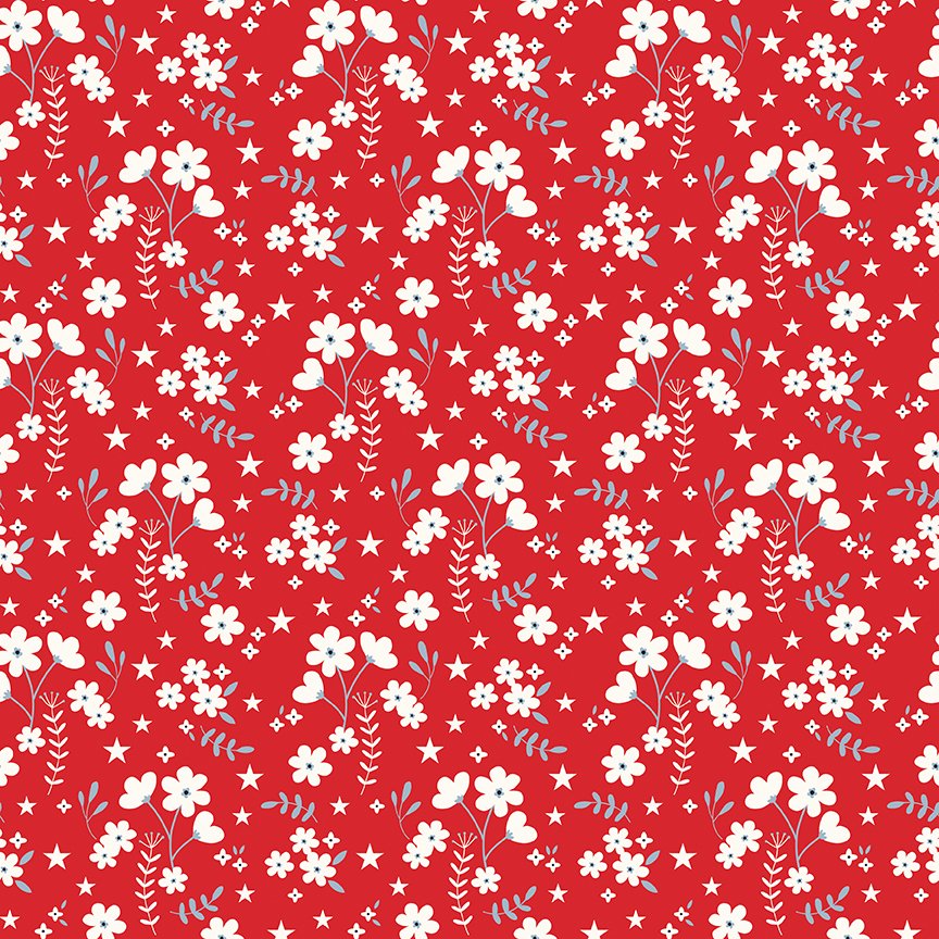 Freedom Garden - Ditsy Floral - Red