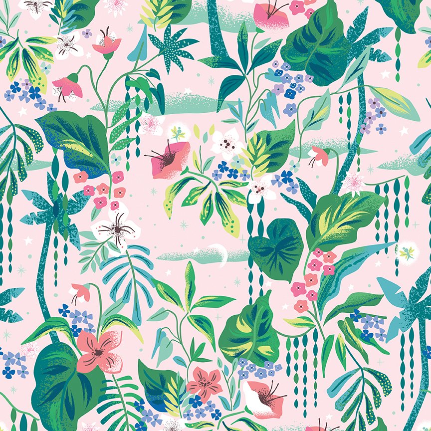 Forever Neverland - Tropical Floral - Pink