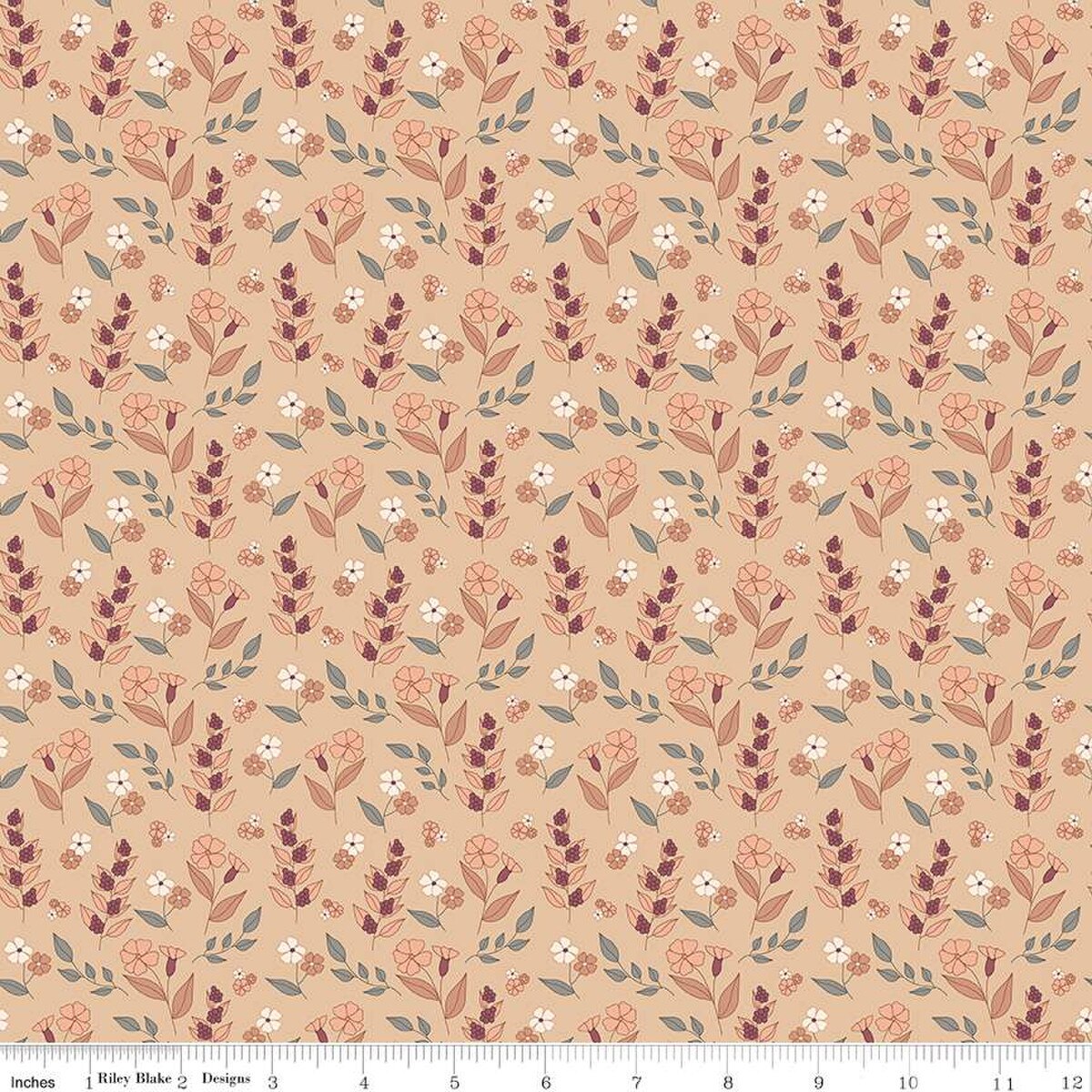 Evening on the Prairie - Autumn Floral - Beige