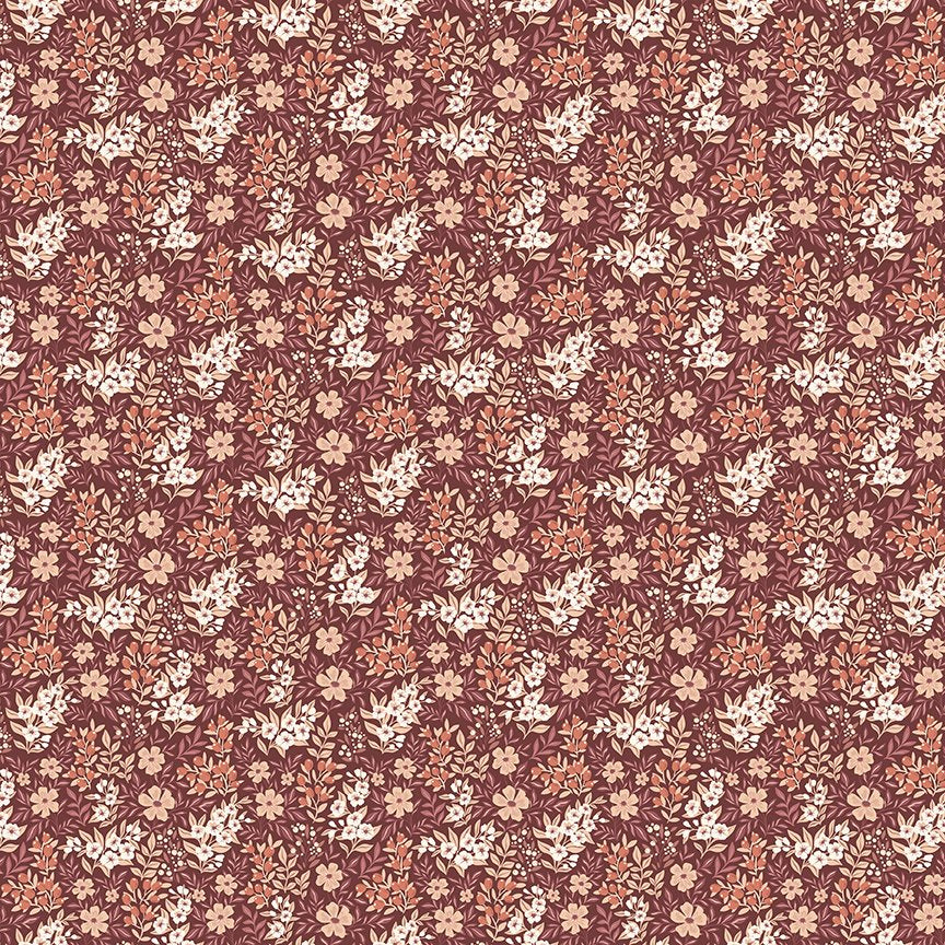 Evening on the Prairie - Ditzy Floral - Marsala