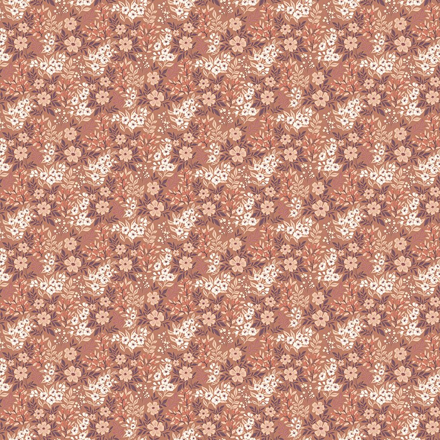 Evening on the Prairie - Ditzy Floral - Umber