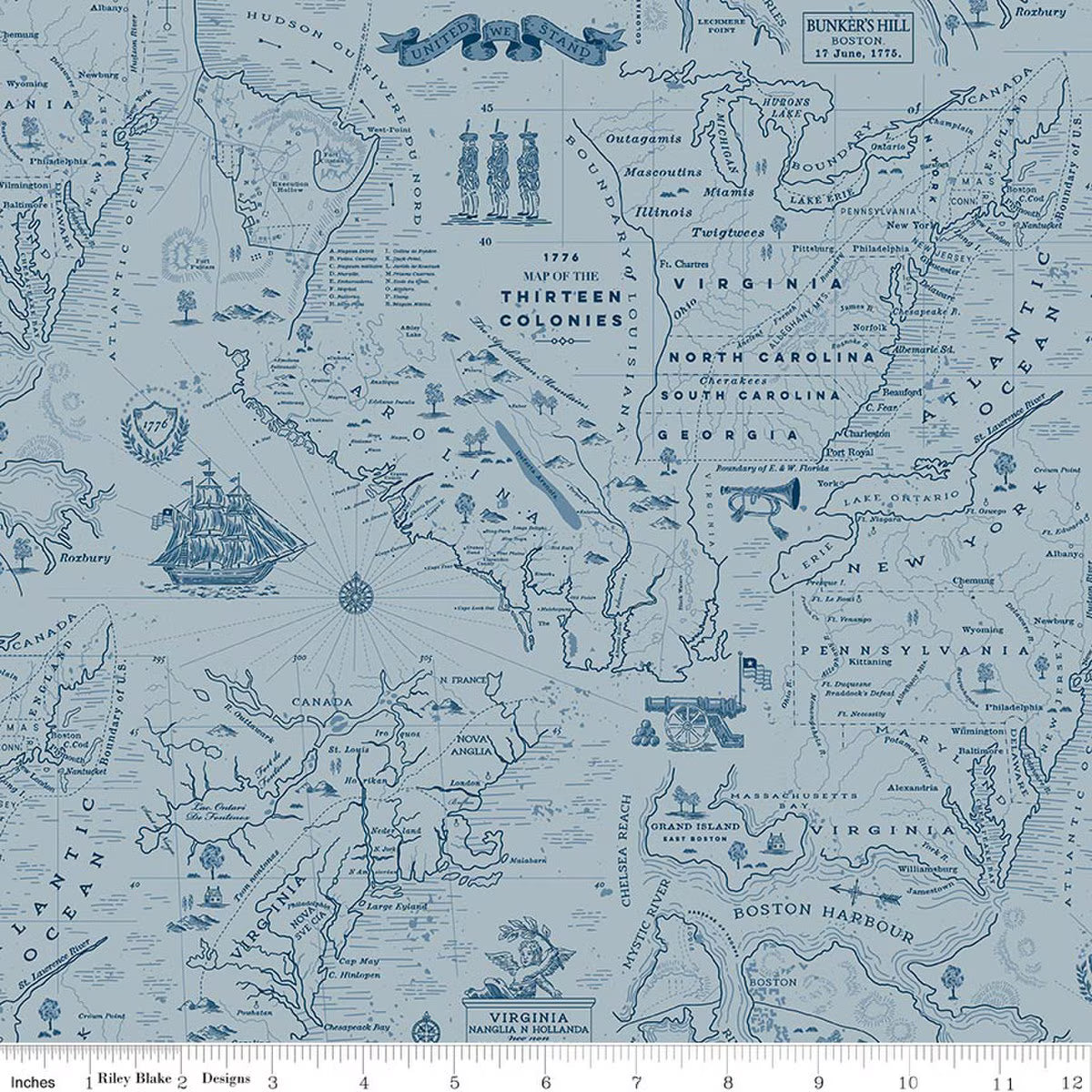 Independence-Colonial Map-Blue