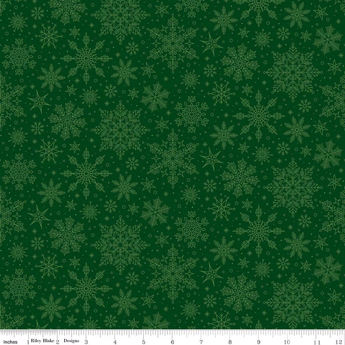 Poinsettias at Christmas - Snowflakes - Green
