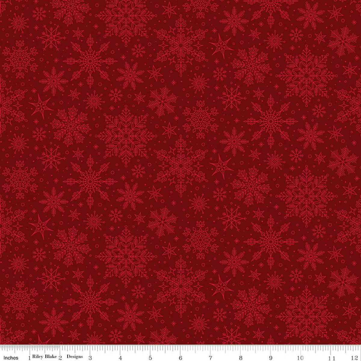 Poinsettias at Christmas - Snowflakes - Red