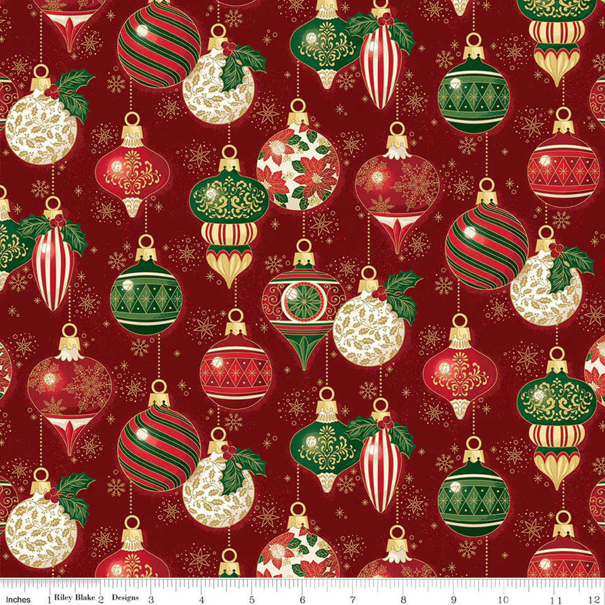 Poinsettias at Christmas - Ornaments - Red Foil