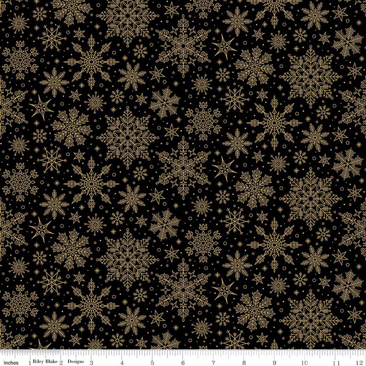 Poinsettias at Christmas - Snowflakes - Black Foil
