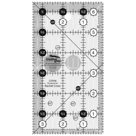 Creative Grids Quilt Ruler 3-1/2" x 6-1/2"