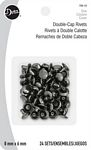 Double-Cap Rivets - Gunmetal - 24 Sets