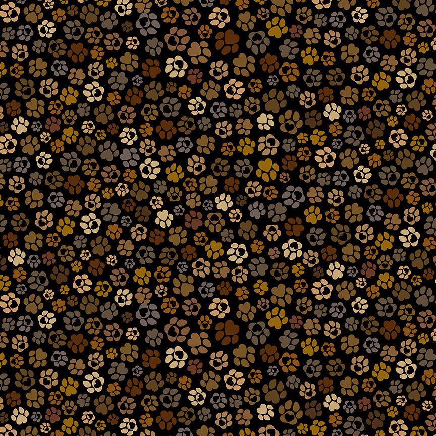 Dog Paw with Hearts - Black