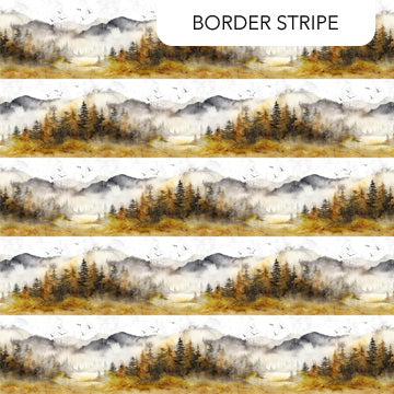 Misty Morning - Border Stripe - Ochre Multi