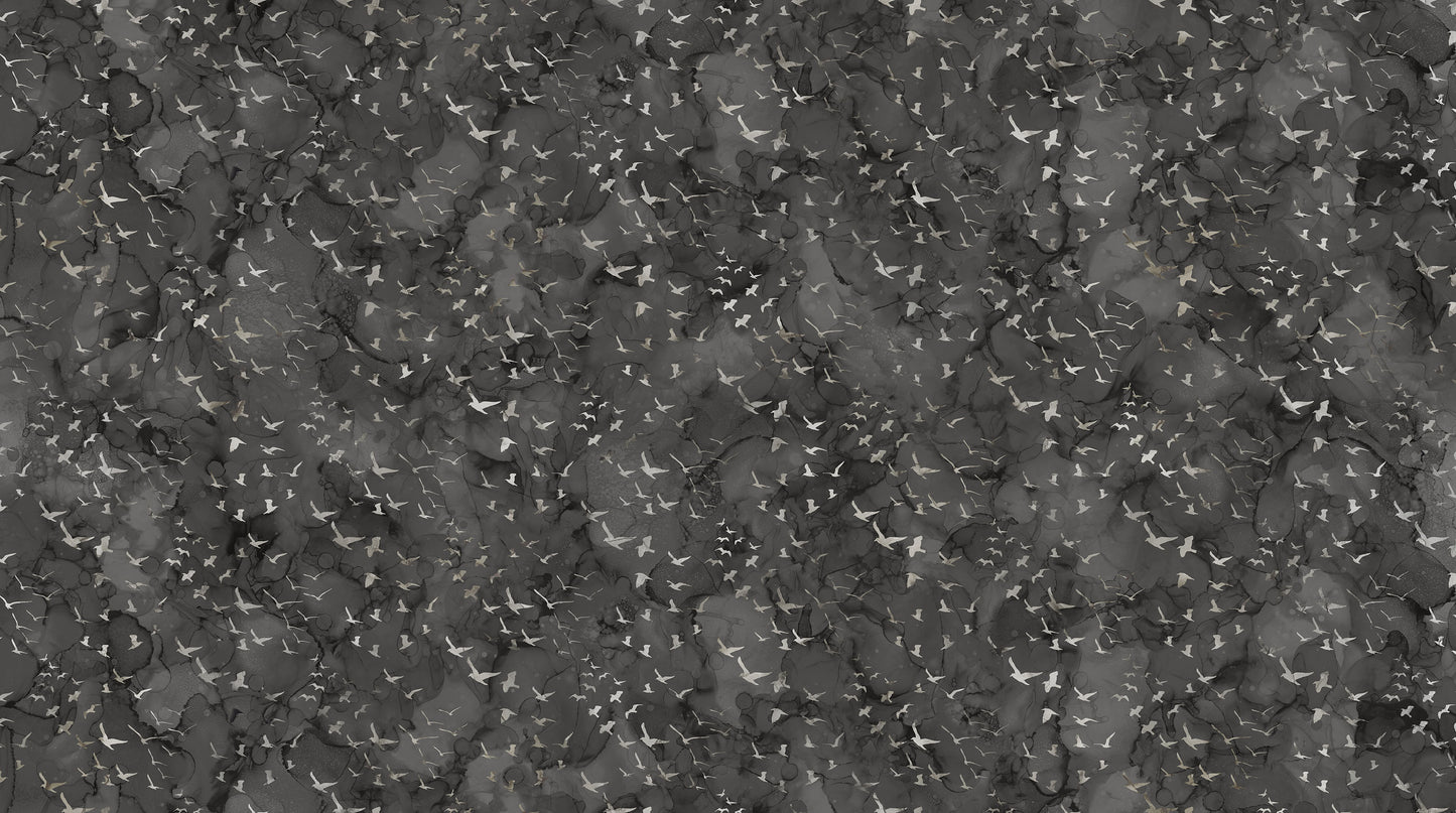 Misty Morning - Birds - Black