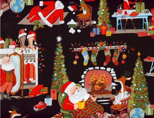 Fireside Santa - Black