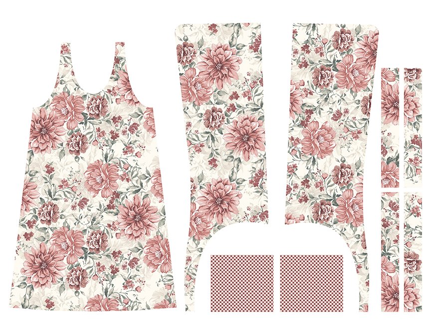 A Walk on the Prairie - Pinafore Panel - Cream