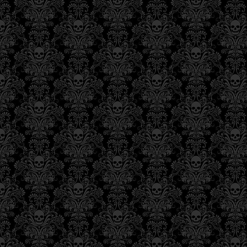 Skull Damask - Black