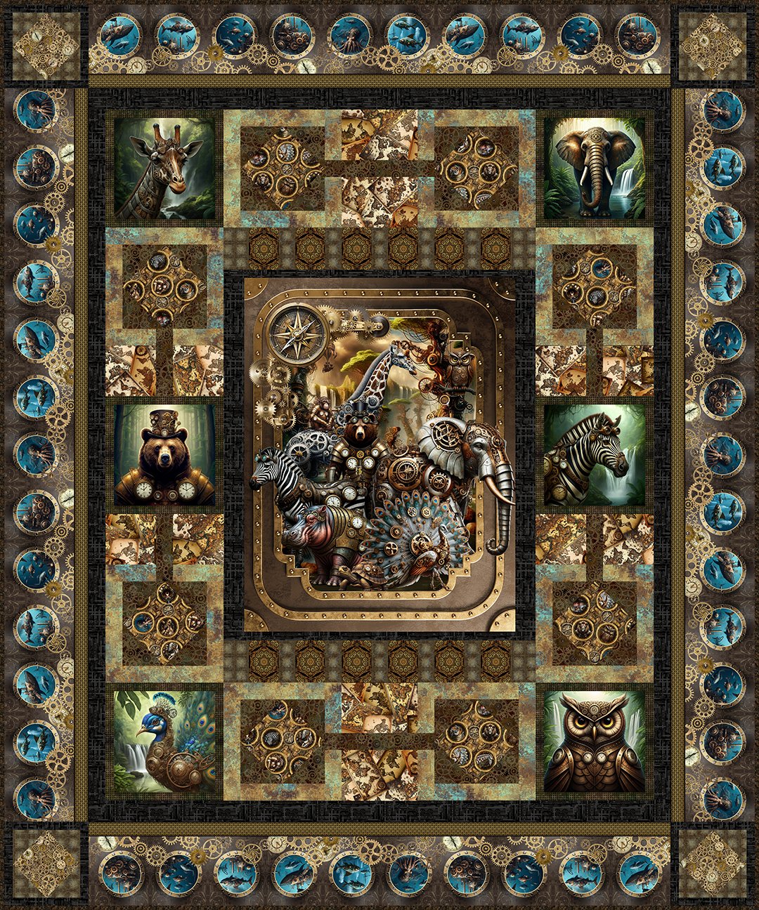 Steampunk - Menagerie Quilt Pattern
