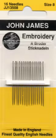 JJ Embroidery/Crewel #8 Needles 16pc