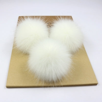 Jumbo Pom Pom w/Snap - White