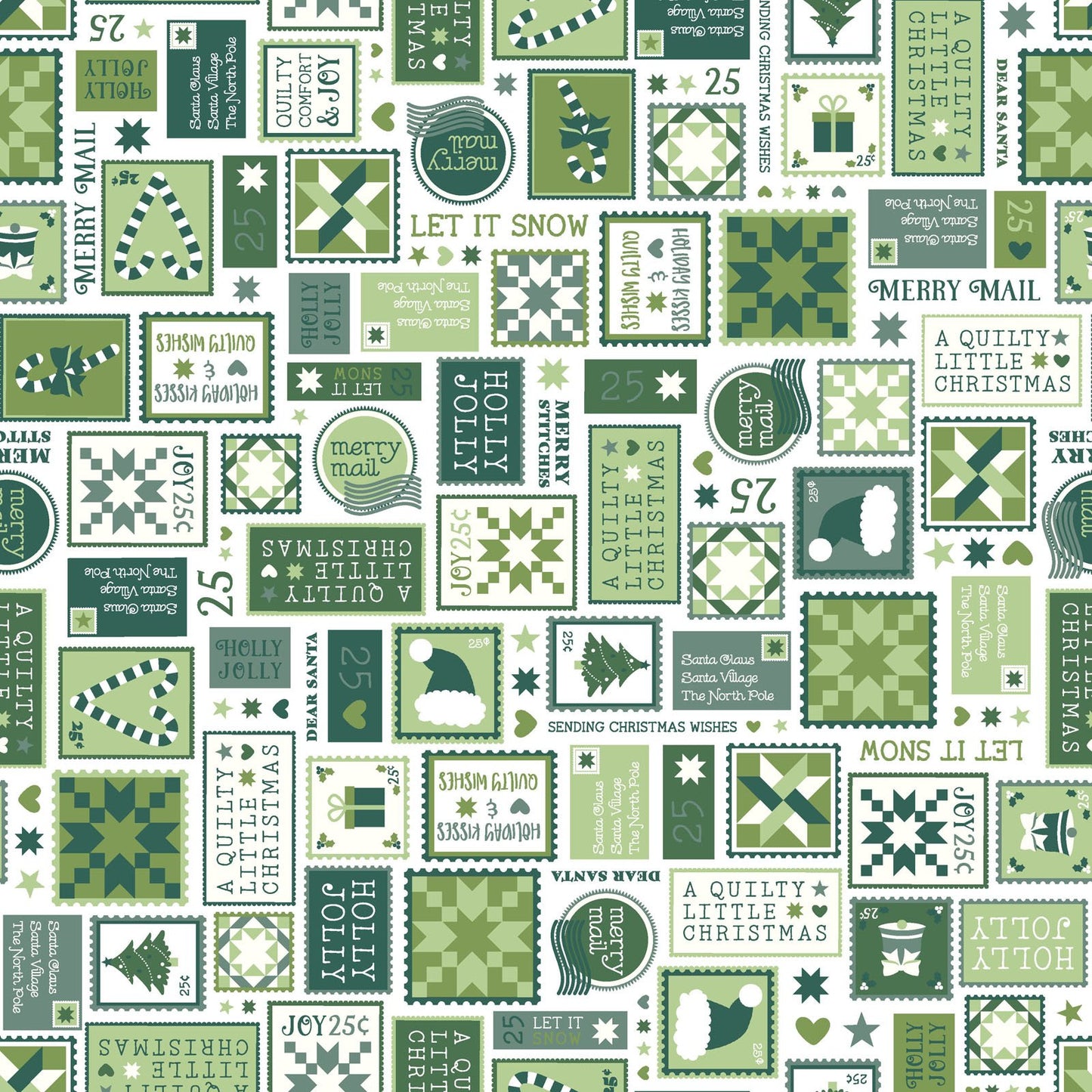 A Quilty Little Christmas - Letters - Green