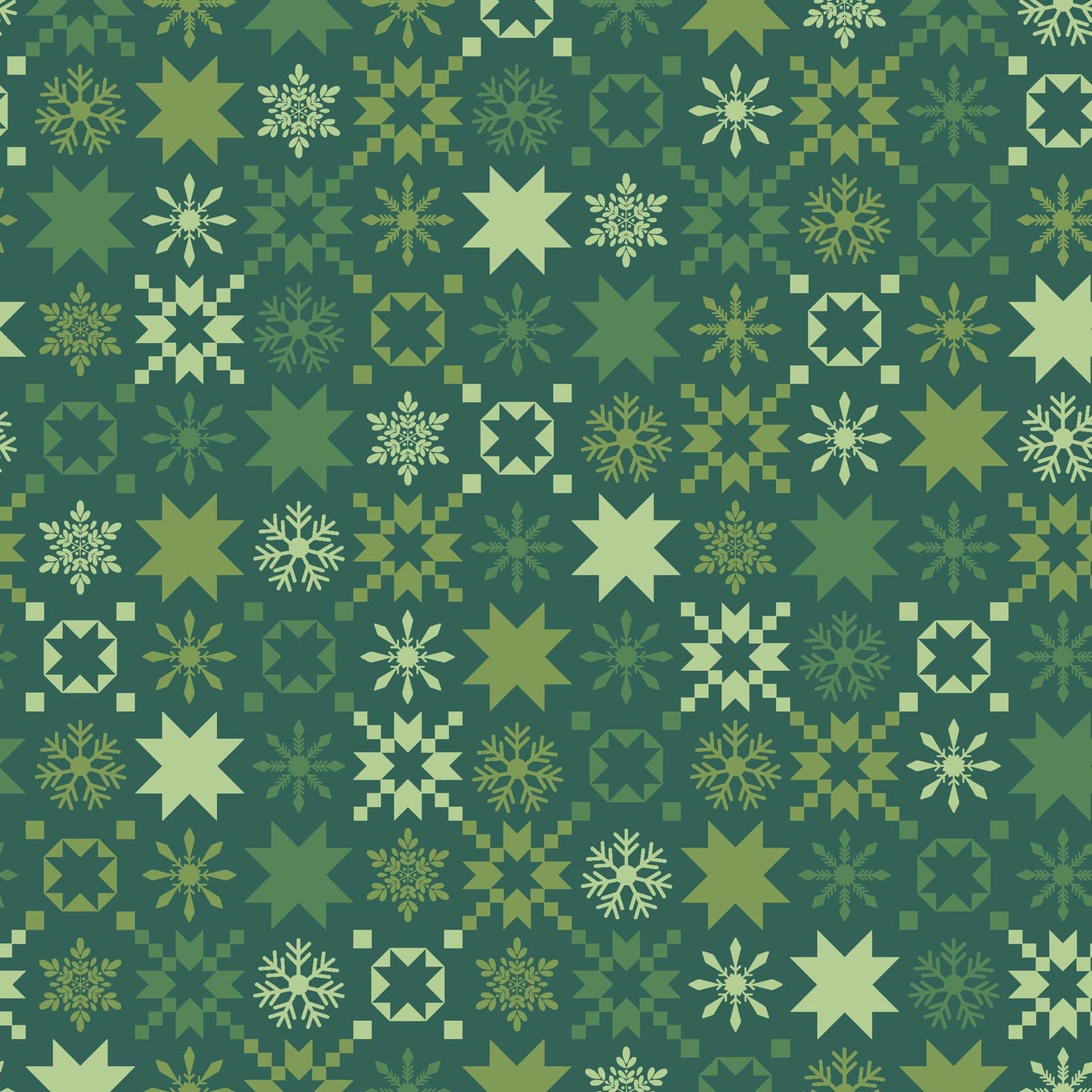A Quilty Little Christmas - Snowflake - Green