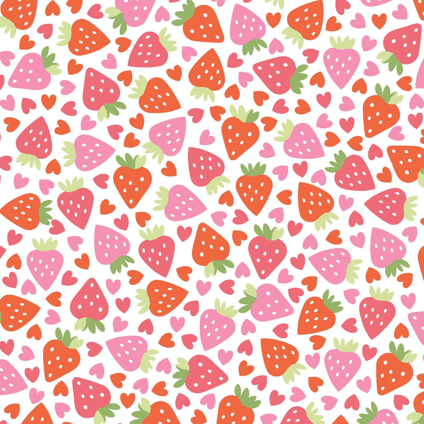 Sweet Shoppe - Strawberries and Hearts - White