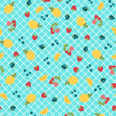 Sippin' On Sunshine - Fruits - Aqua Blue