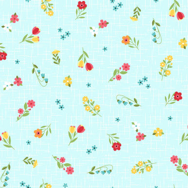 Sippin' On Sunshine - Ditzy on Texture - Aqua Blue