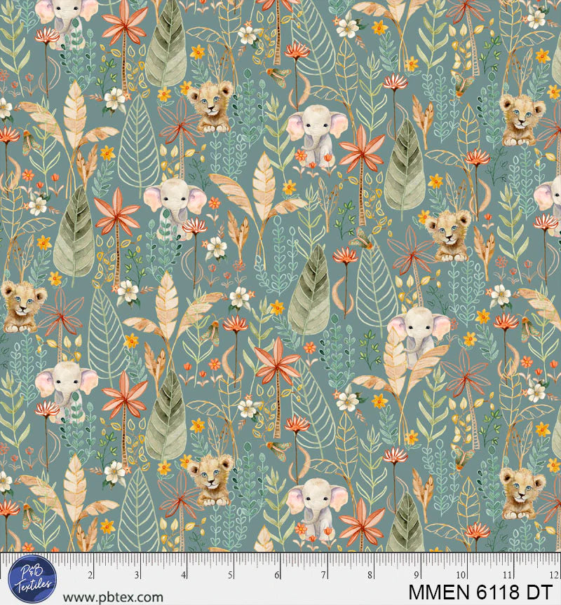 Mini Menagerie - Packed Animal Allover - Blue