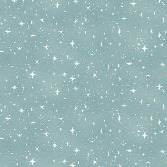 Pattern of small stars on a light blue background
