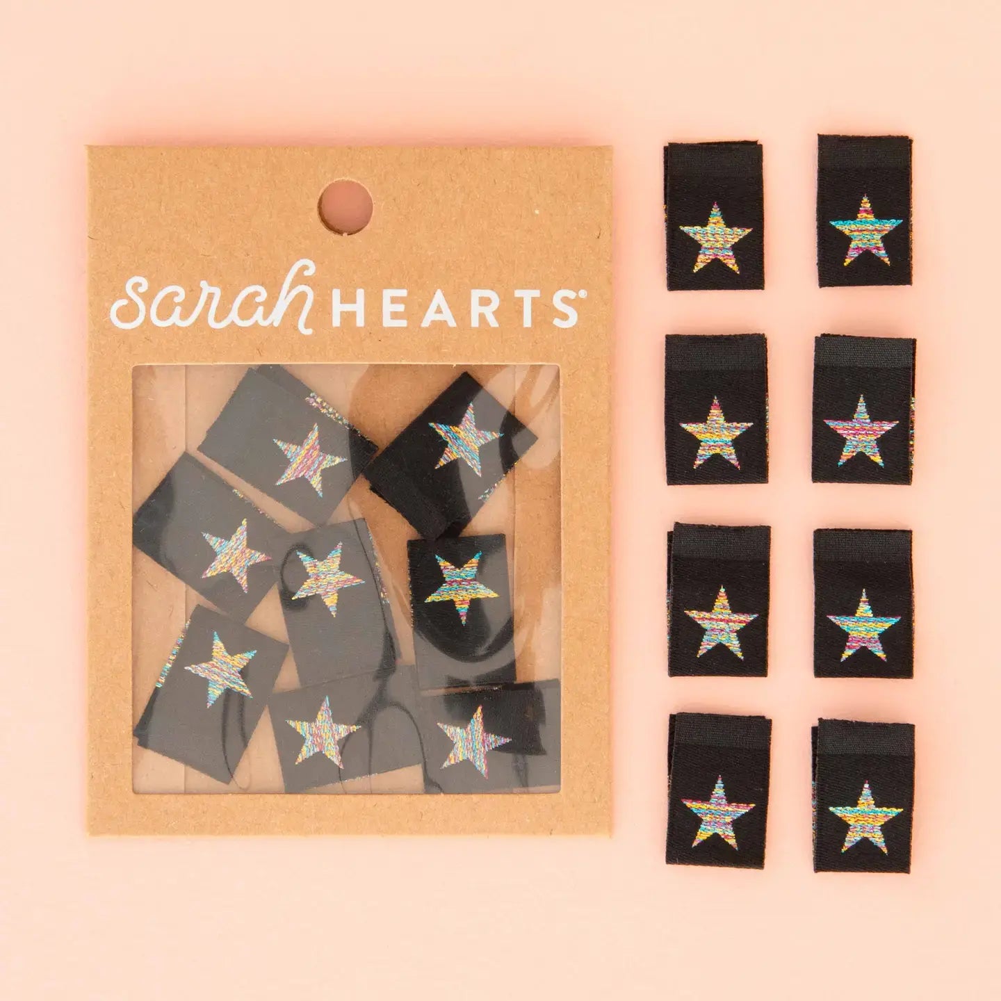 Metallic Rainbow Star - Label 8pc