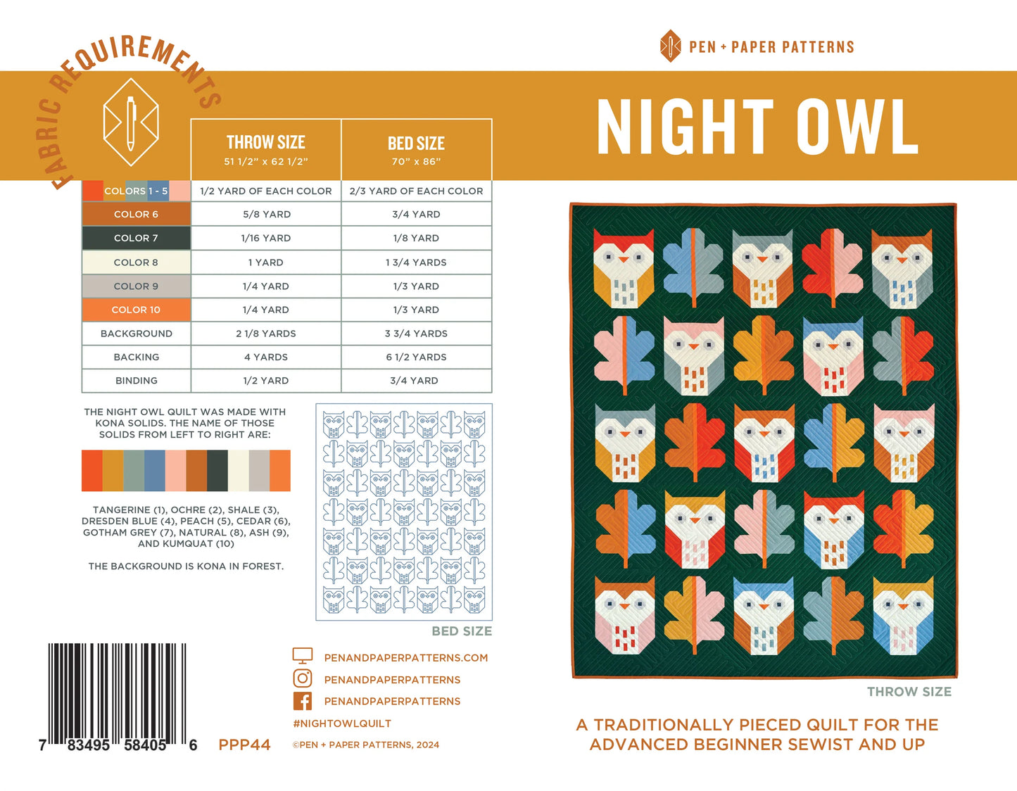 Night Owl - Quilt Pattern