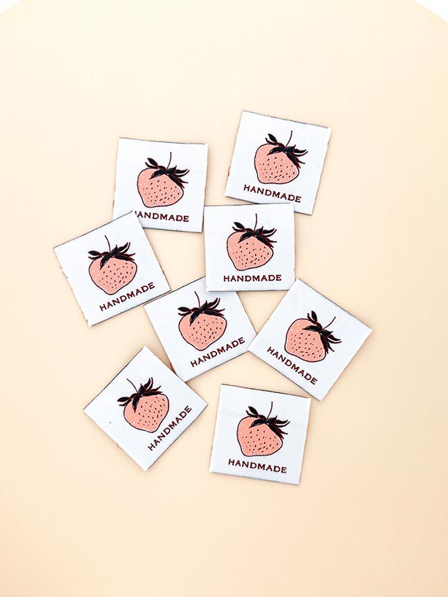 Woven Labels - Peach Berry