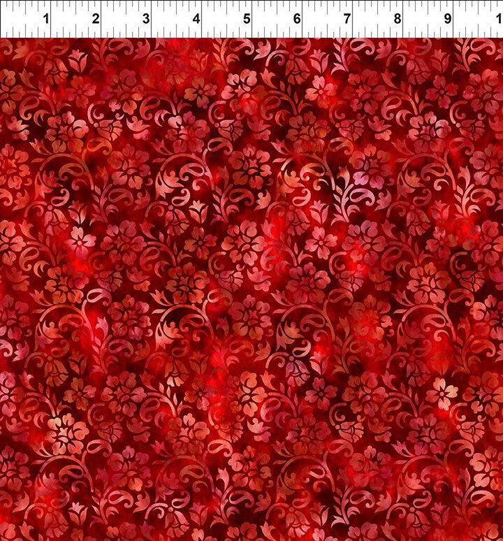 Prism 2 - Floral Vines - Red