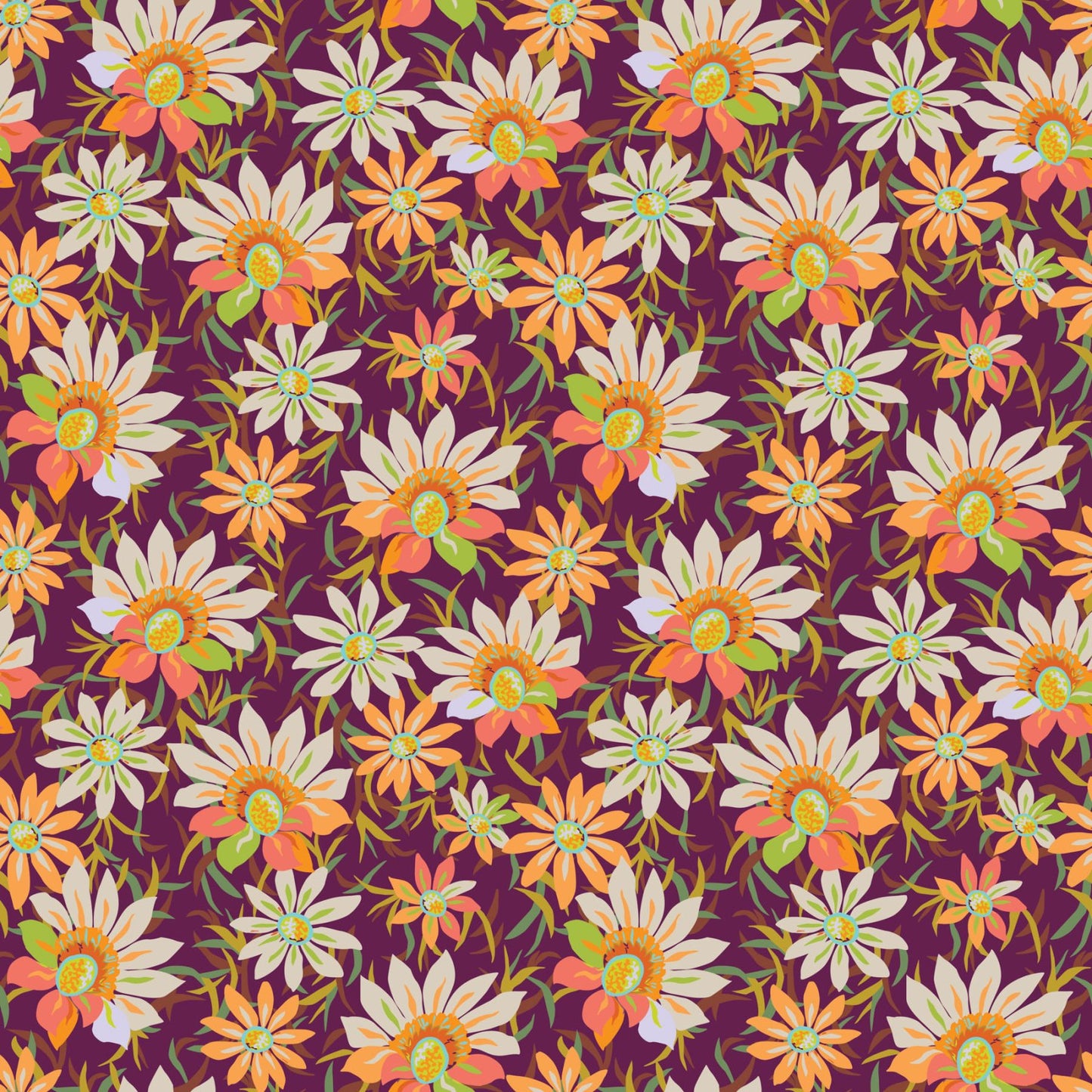 Trade Winds - Rayon - Treasure Flower - Burgundy
