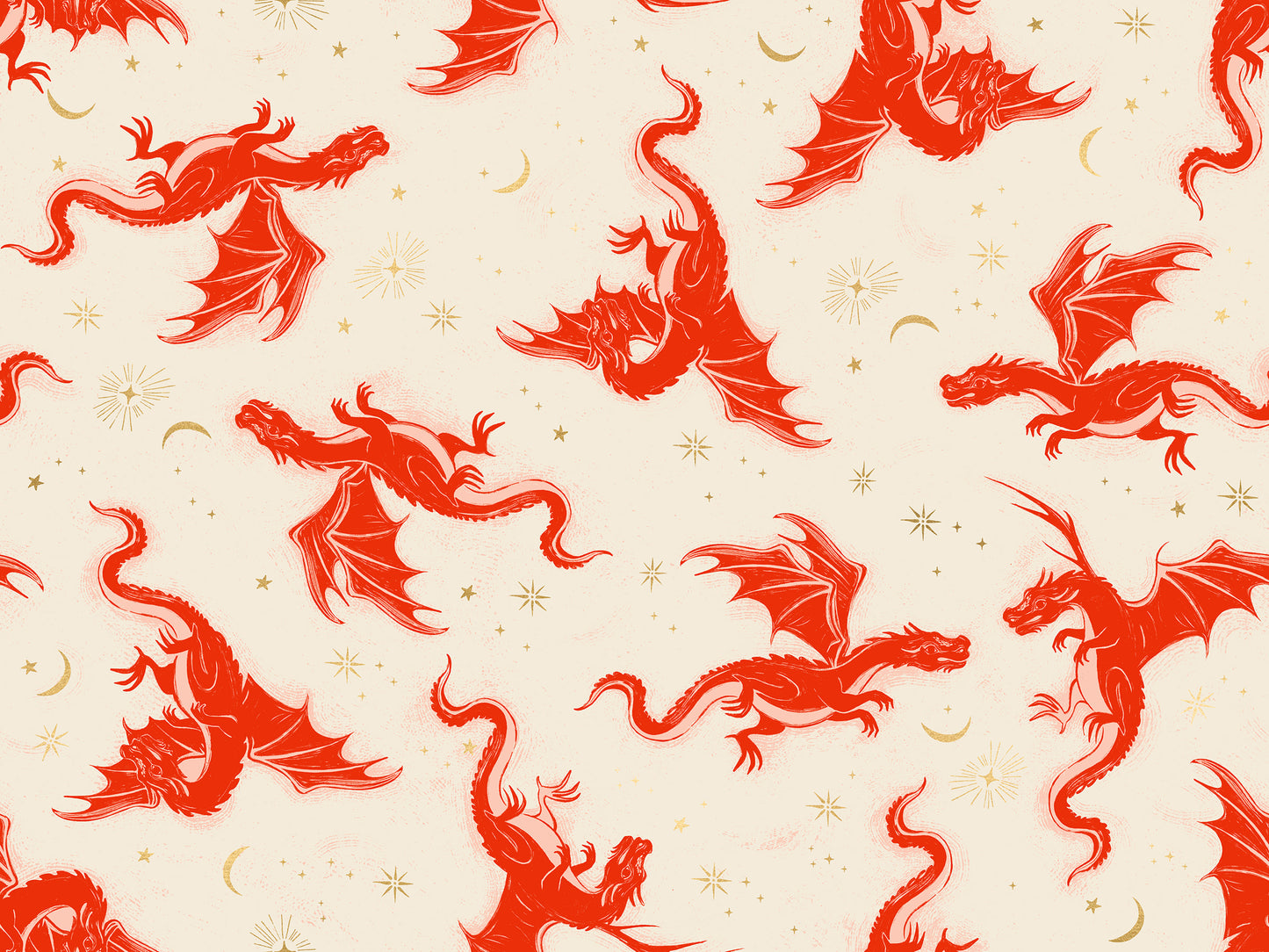 Fire Glow - Etched Dragons - Metallic Dark Ruby