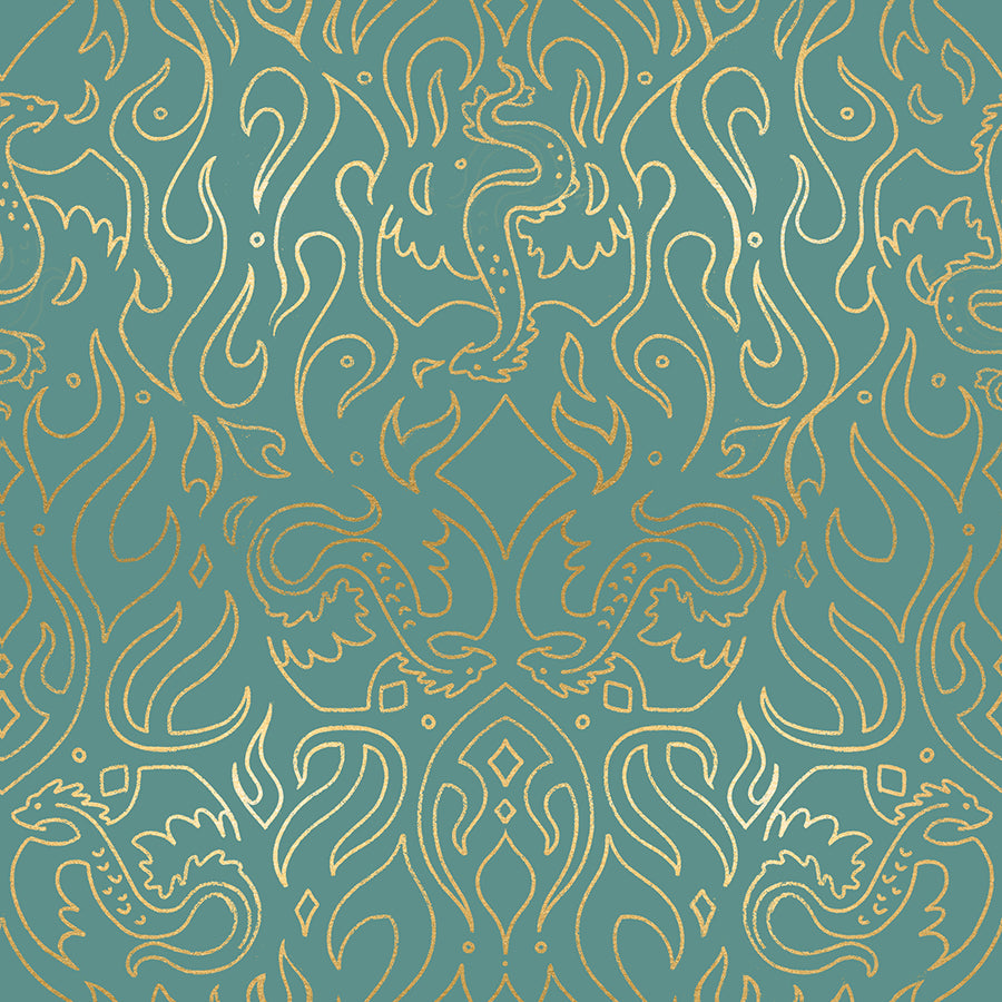 Fire Glow - Scribe - Metallic Watercress